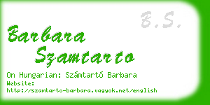 barbara szamtarto business card